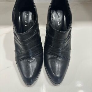 Aldo Sleek Black Ankle Booties